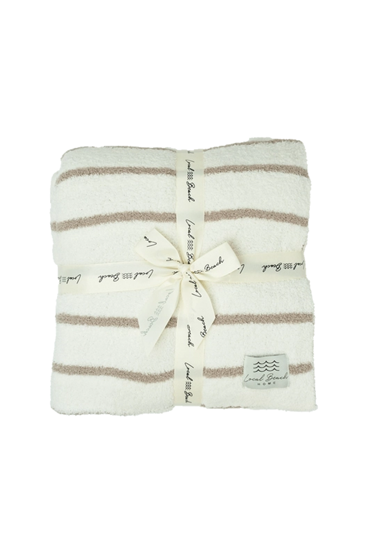 Striped Luxe Home Blanket | Taupe & Cream